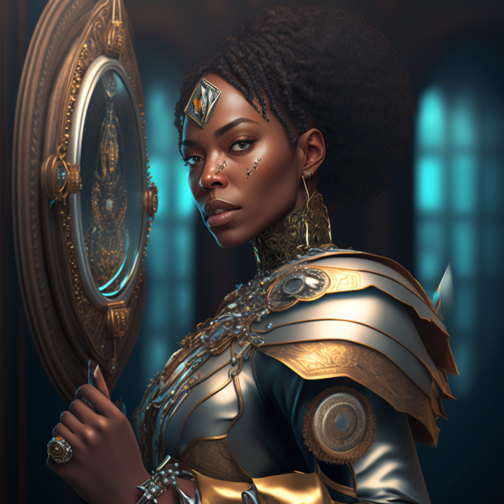 Black woman warrior of wacanda portrait